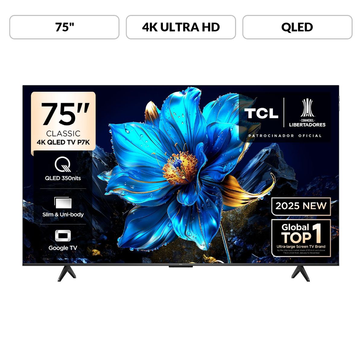 TCL - Televisor Tcl 75" Qled 4k 75p7k Google Tv