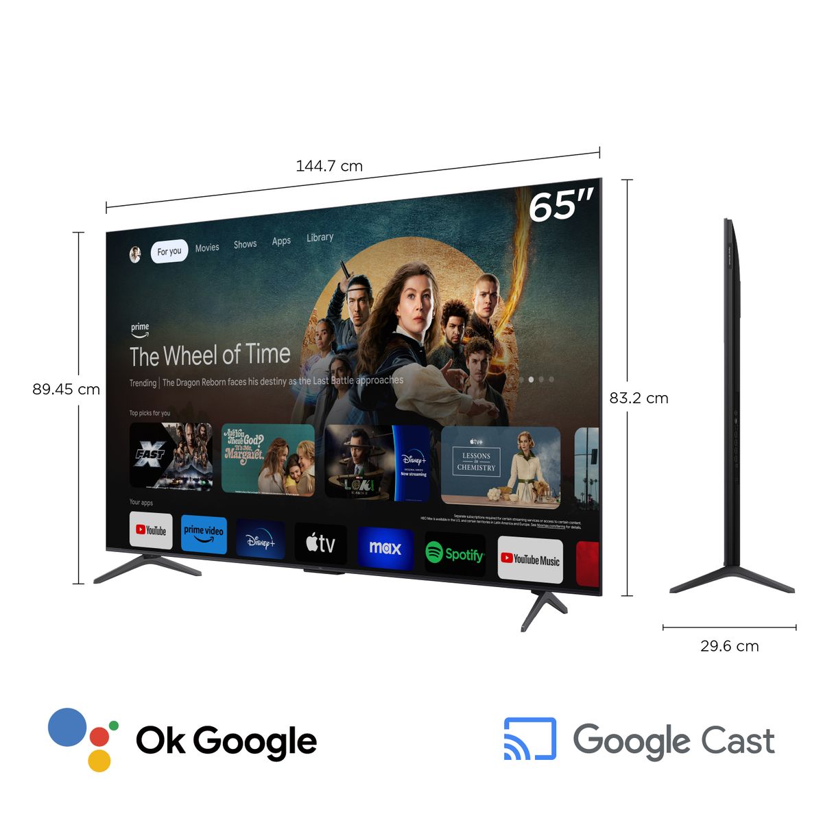 TCL - Televisor Tcl 65" Qd Miniled 4k 65c6k Google Tv