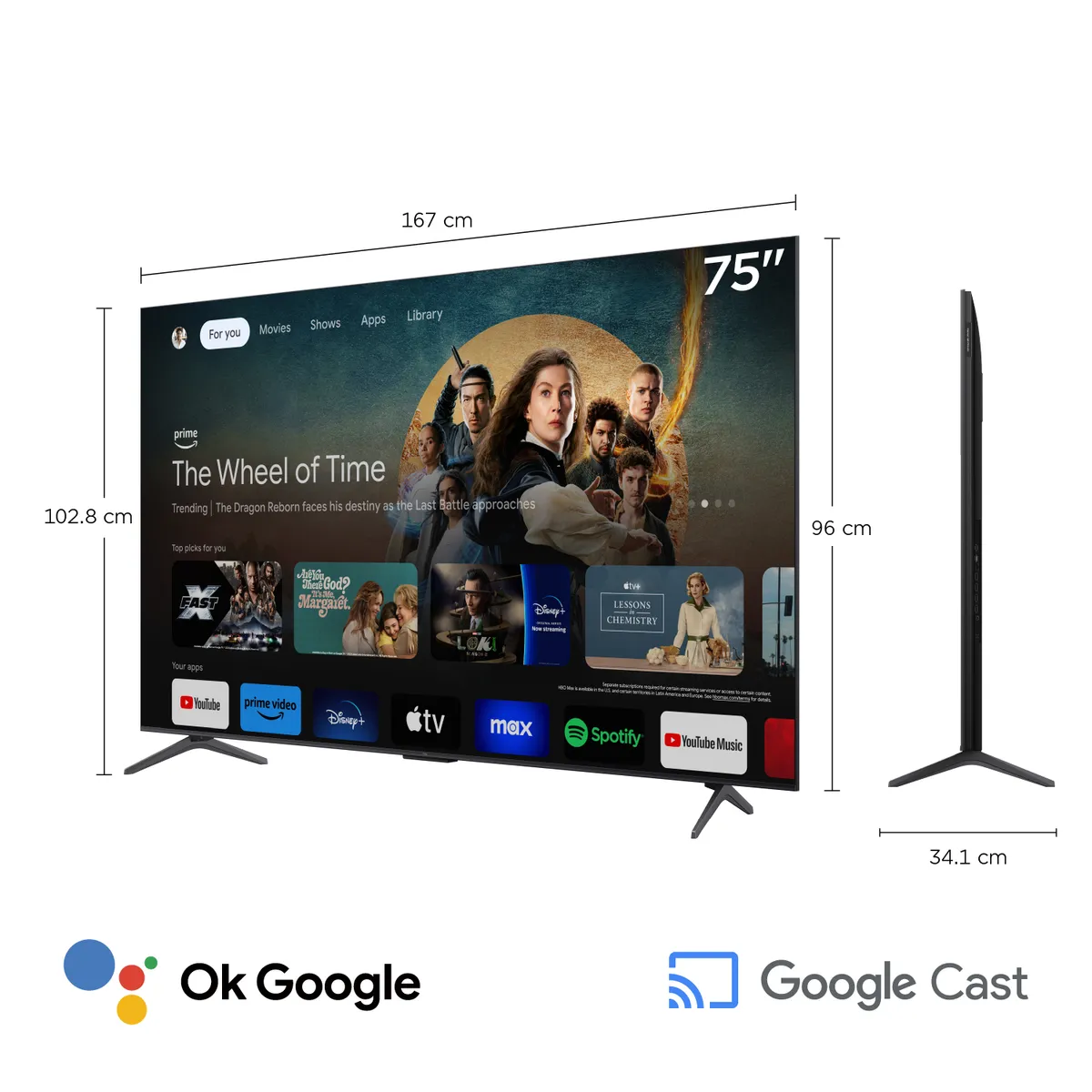 TCL - Televisor Tcl 75" Qd Miniled 4k 75c6k Google Tv