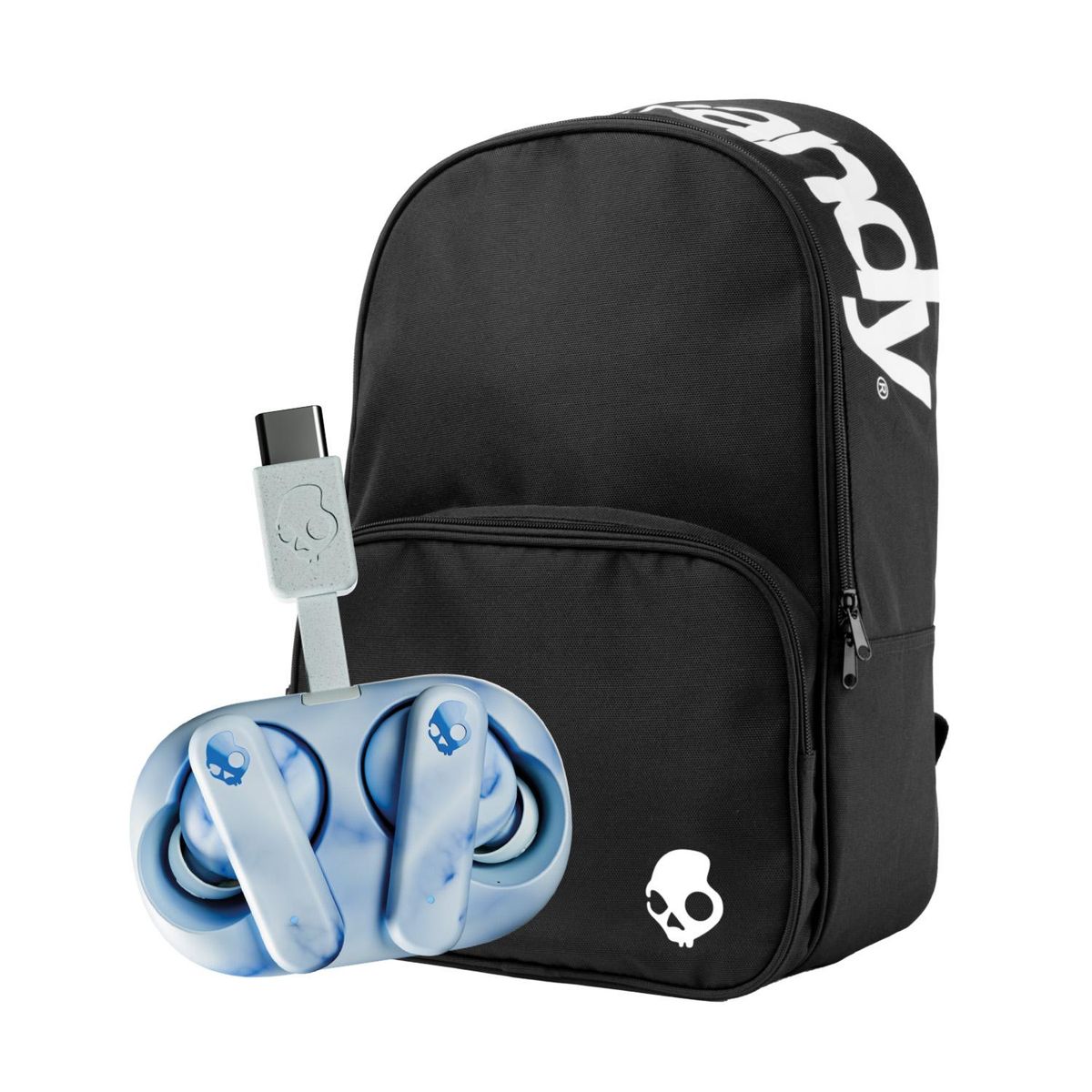 SKULLCANDY - Pack Audifono Skullcandy Ecobuds + Mochila Plain Black