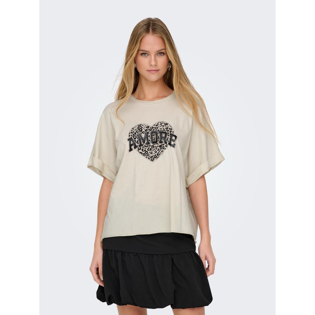 ONLY - Top Manga Corta 100% Algodón Mujer Only