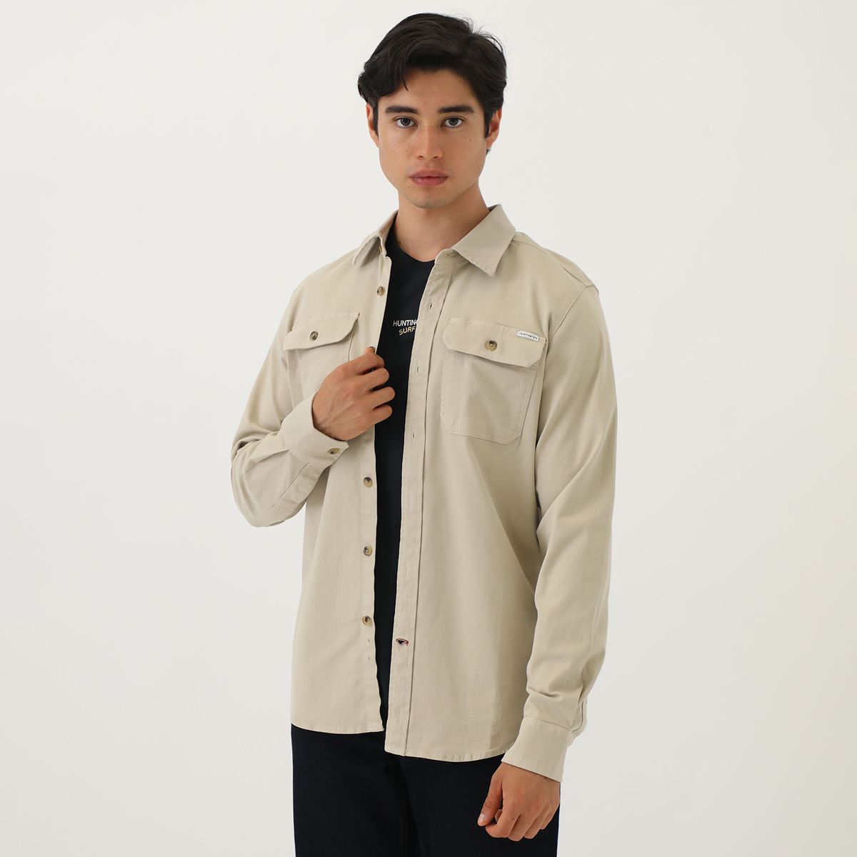 HUNTINGTON - Camisa Algodón Hombre Manga Larga Huntington