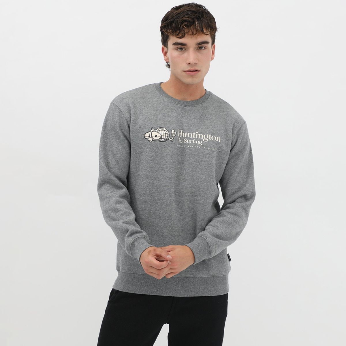 HUNTINGTON - Polera Hombre Crew Huntington