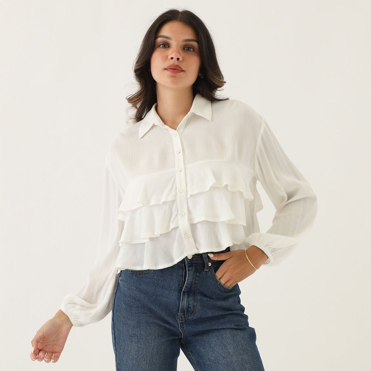 SYBILLA - Top Manga Larga Casual Mujer Sybilla