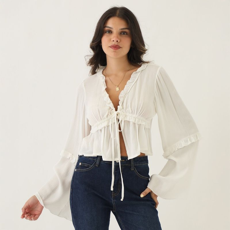 SYBILLA - Blusa Manga Larga Casual Mujer Sybilla