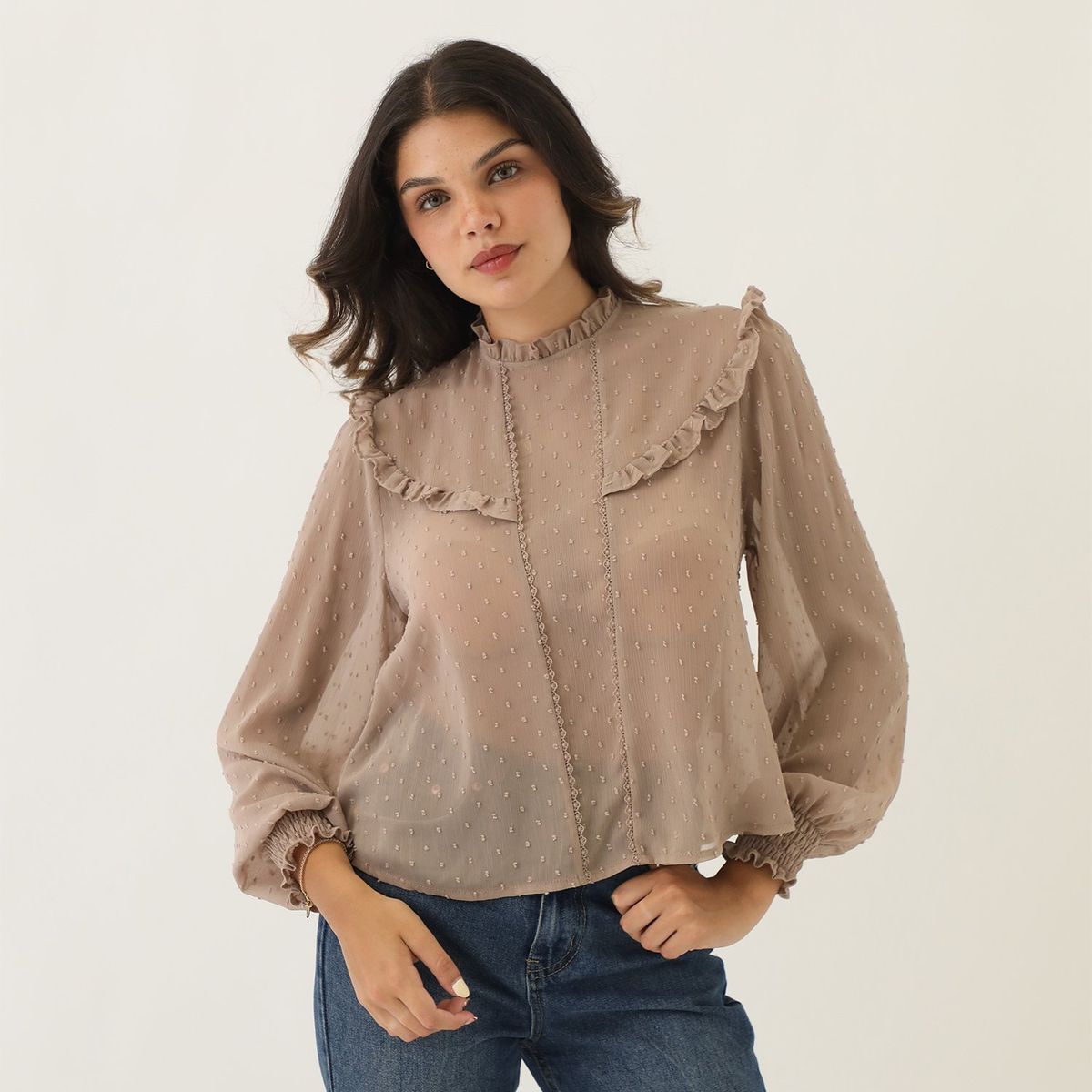 SYBILLA - Blusa Manga Larga Casual Mujer Sybilla