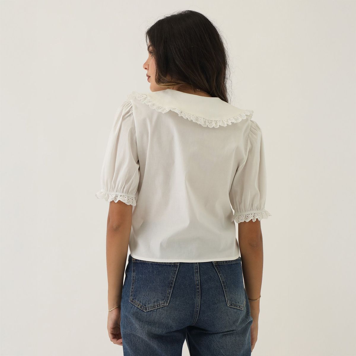 SYBILLA - Blusa Manga Corta Algodón Mujer Sybilla