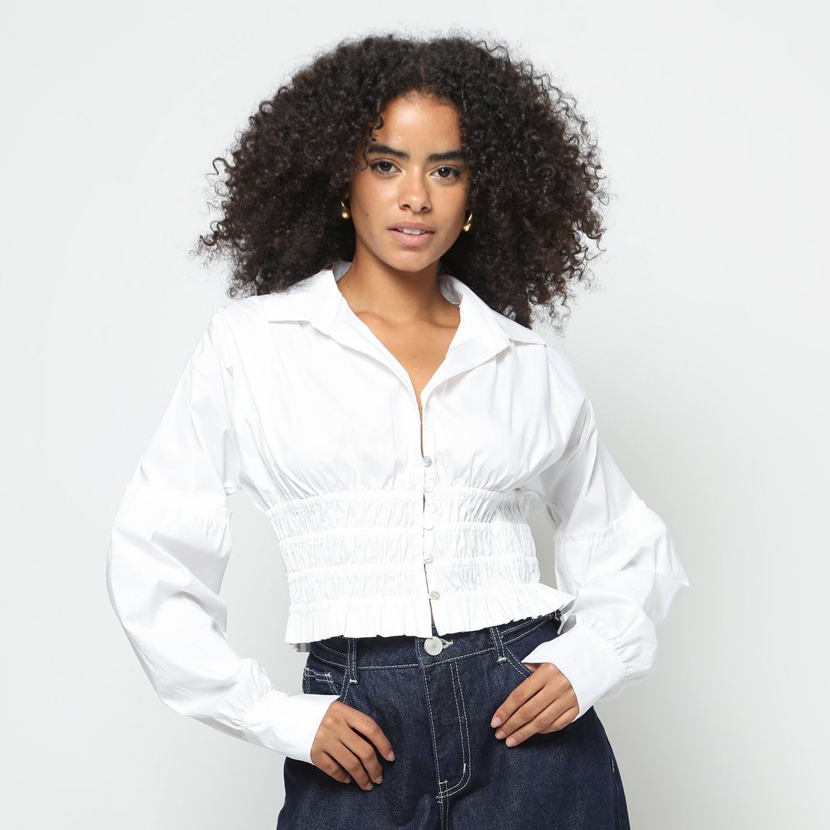 DENIMLAB - Blusa Manga Larga Algodón Mujer Denimlab