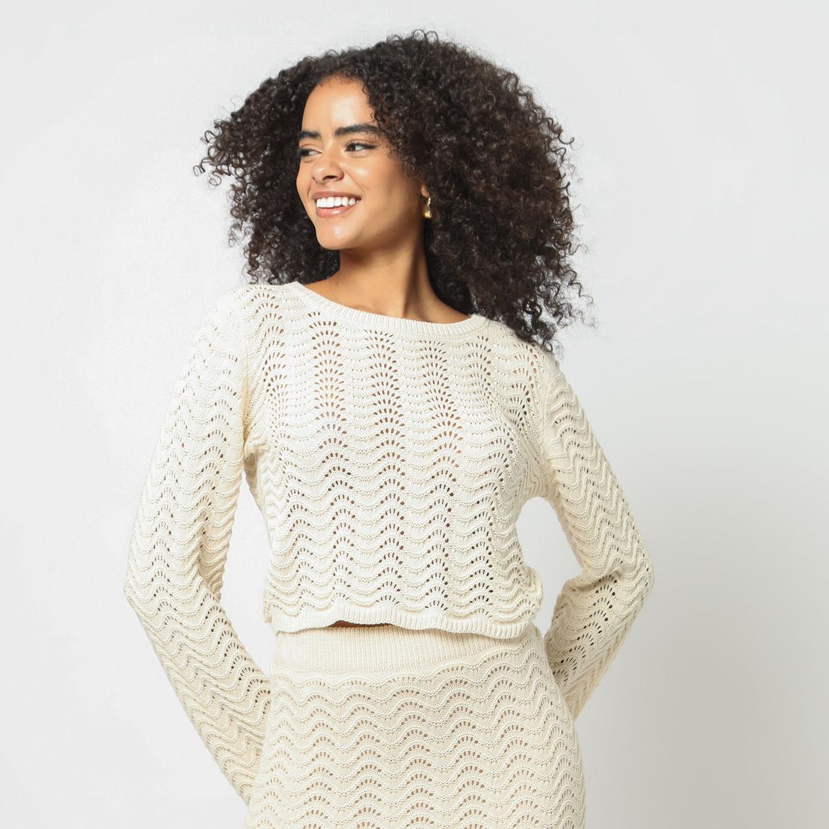 DENIMLAB - Top Manga Larga Casual Mujer Denimlab