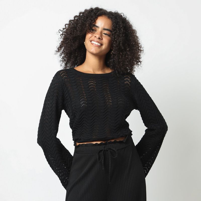 DENIMLAB - Top Manga Larga Casual Mujer Denimlab