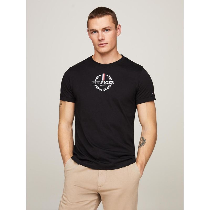 TOMMY HILFIGER - Camiseta Global Stripe Wreath Tee 