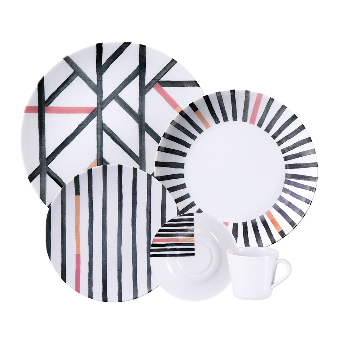 TRAMONTINA - Juego de Vajilla 20 Piezas Porcelana Street