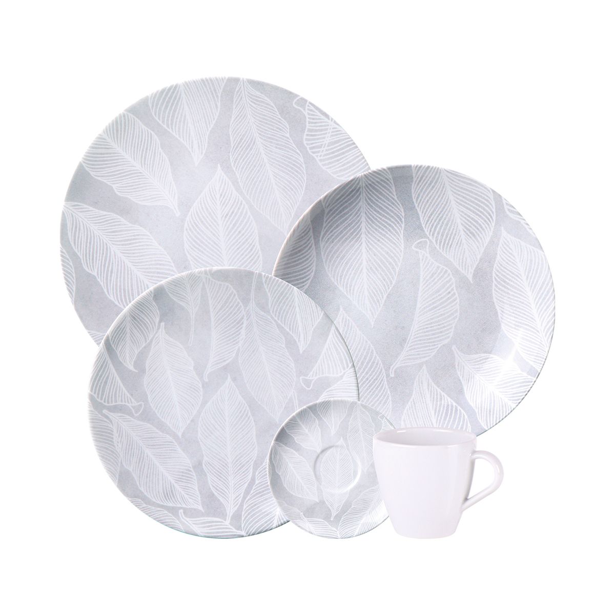 TRAMONTINA - Juego de Vajilla 20 Piezas Porcelana Arbo