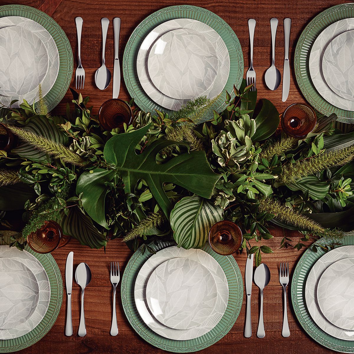 TRAMONTINA - Juego de Platos Raso 6 Piezas Porcelana 25cm Arbo