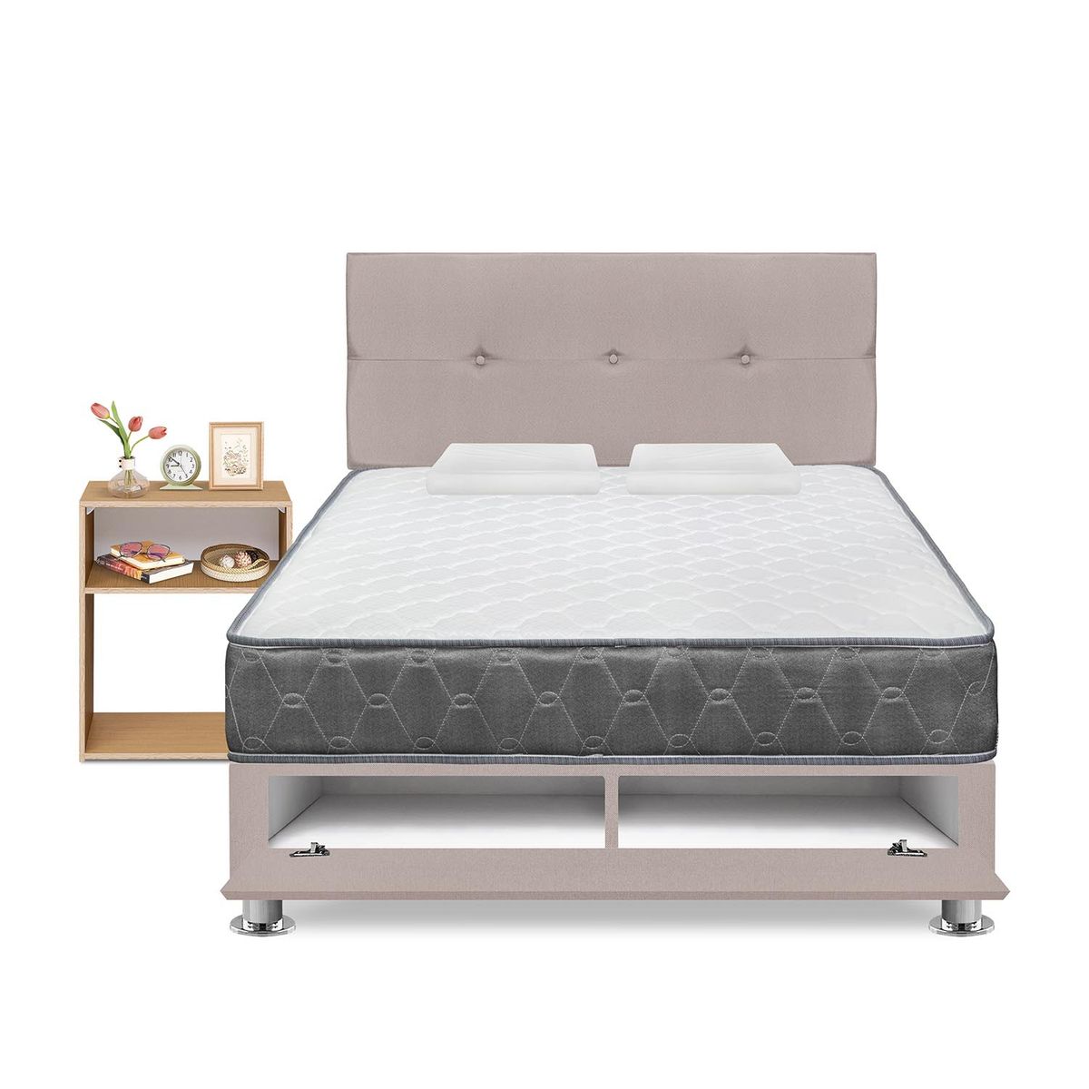 FORLI - Dormitorio Sabanera Acqua 2Plz + Velador Turin Beige