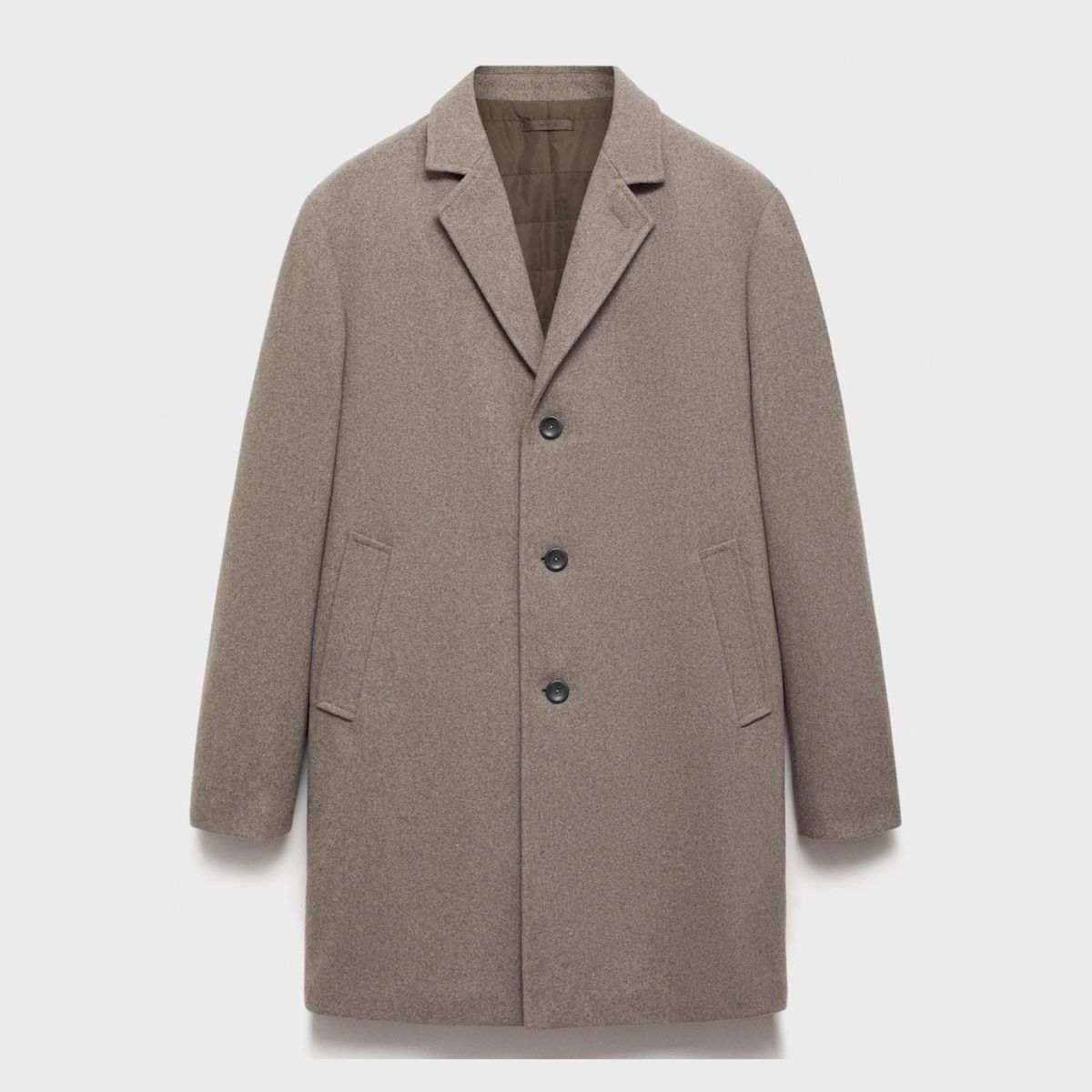 MANGO - Abrigo Lana Interior Acolchado Mango Man