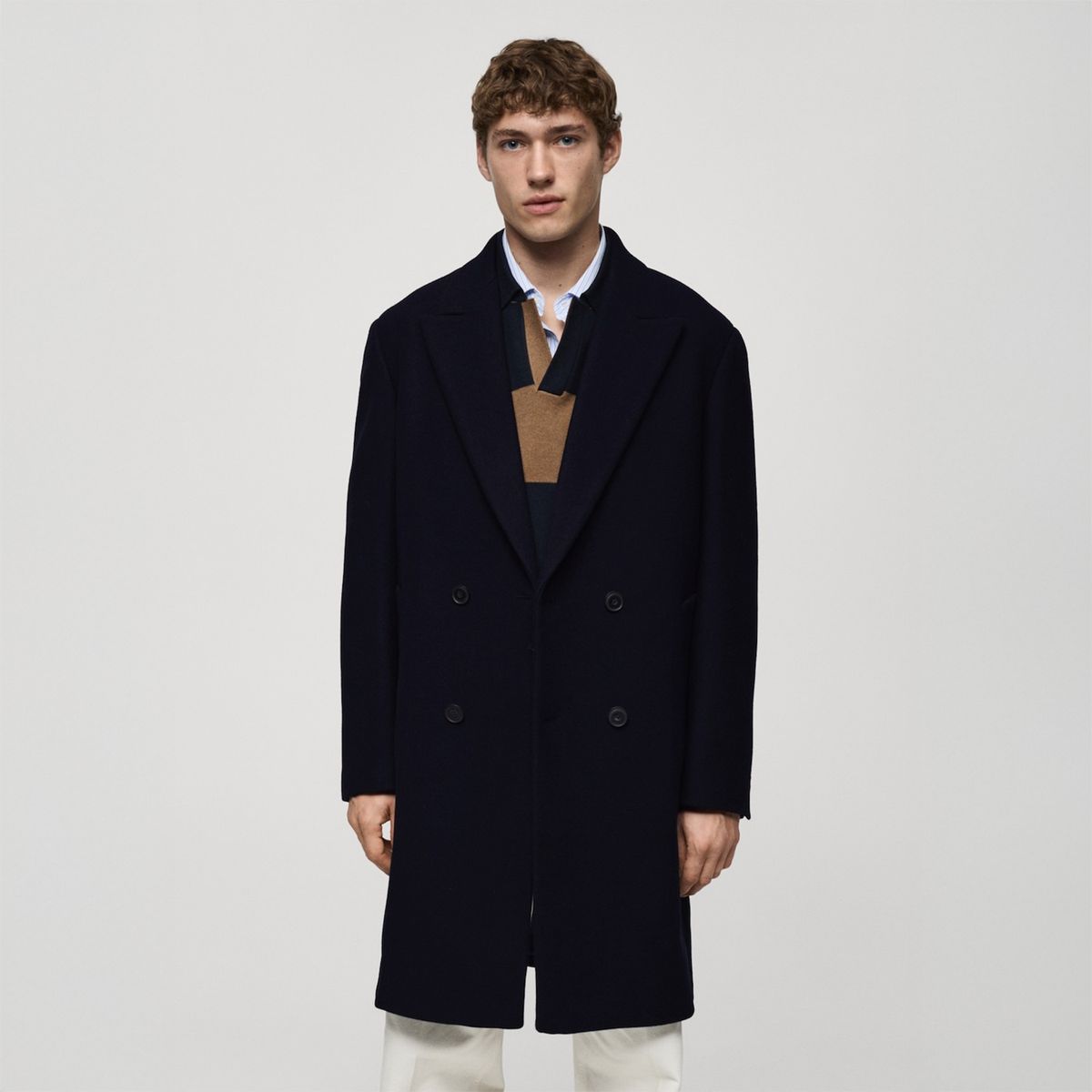 MANGO - Abrigo Largo Lana Relaxed Fit Mango Man