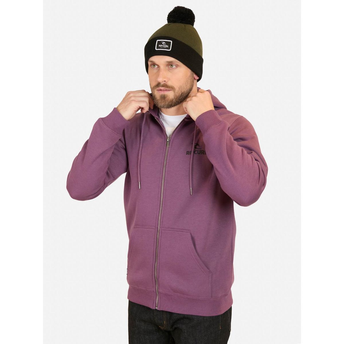 RIP CURL - Polera Fullzipper Algodón Hombre Rip Curl