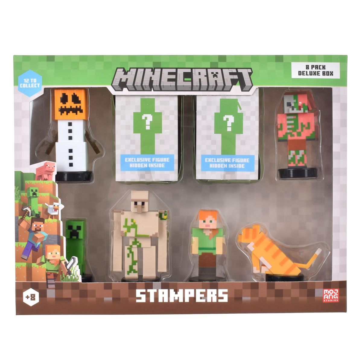 MINECRAFT - Figuras Timbre Pack Lujo 8 Und Minecraft
