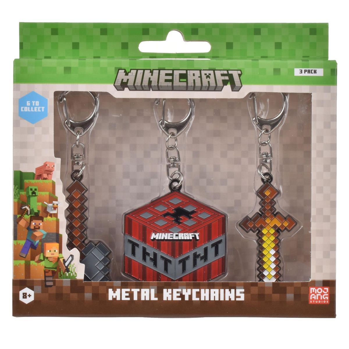MINECRAFT - Llavero Metalico Pack 3 Und Minecraft