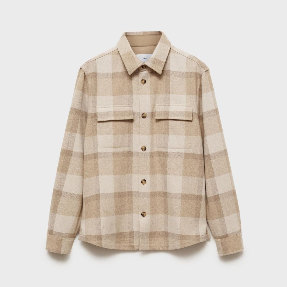 MANGO - Sobrecamisa Lana Franela Cuadros