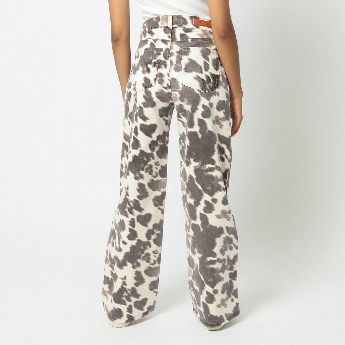 DENIMLAB - Pantalón Cow Print Wide Algodón Mujer Denimlab