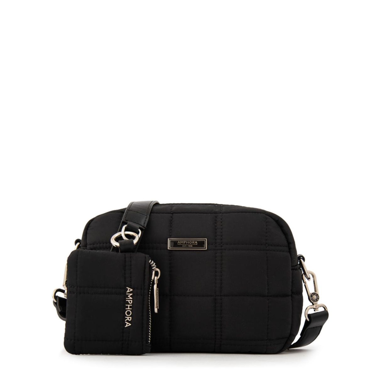 AMPHORA - Crossbody Croacia Negro Y Textura