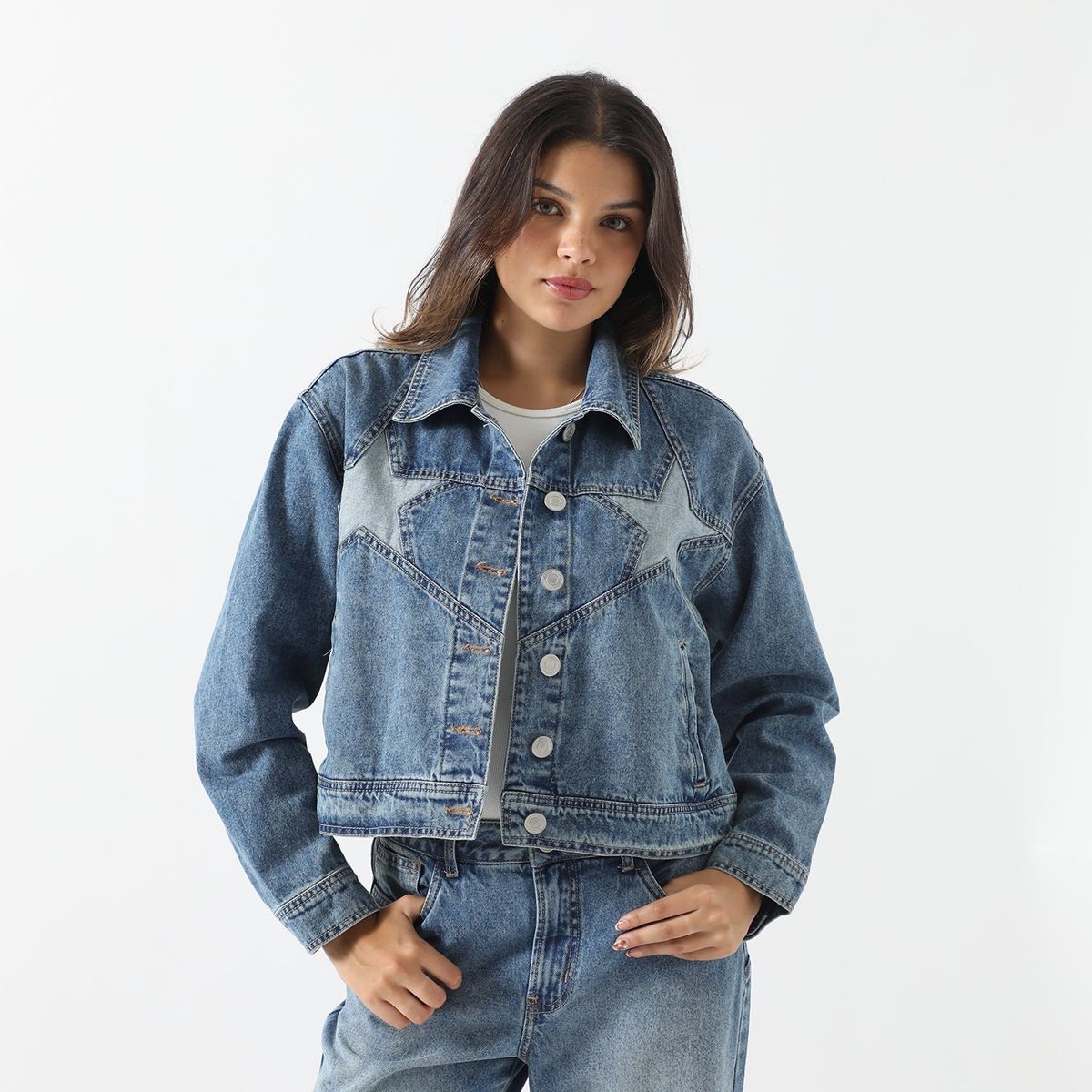 SYBILLA - Casaca Jean 100% Algodón Mujer Sybilla