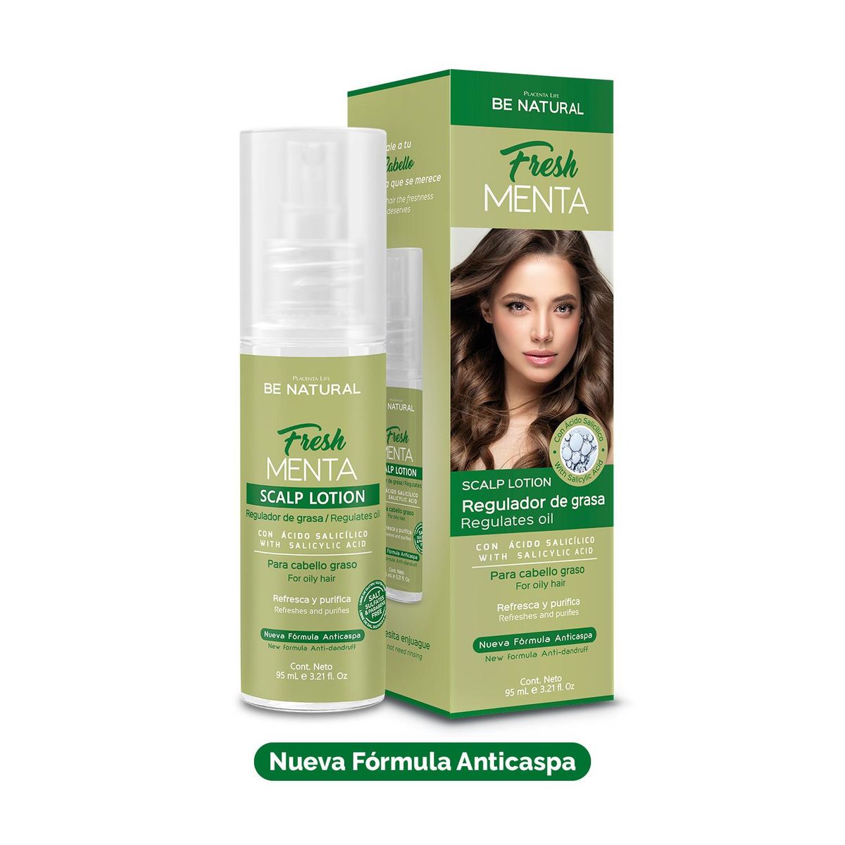 BE NATURAL - Scalp Lotion Regulador De Grasa Fresh Menta 95ml Be Natural