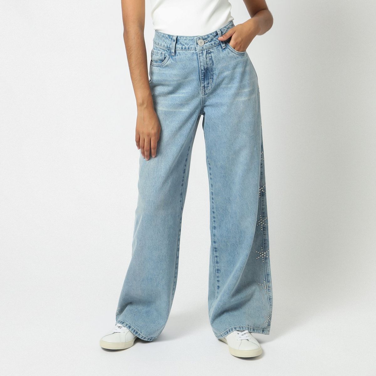 DENIMLAB - Jean Baggy Tiro Alto Mujer Denimlab