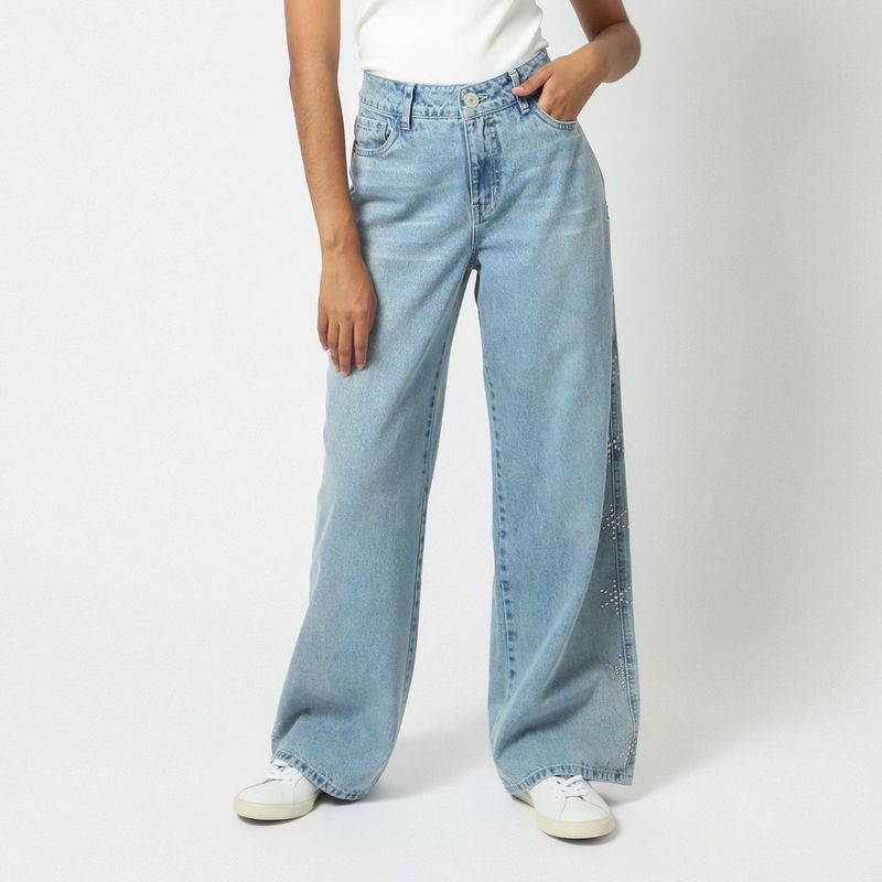 DENIMLAB - Jean Baggy Tiro Alto Mujer Denimlab