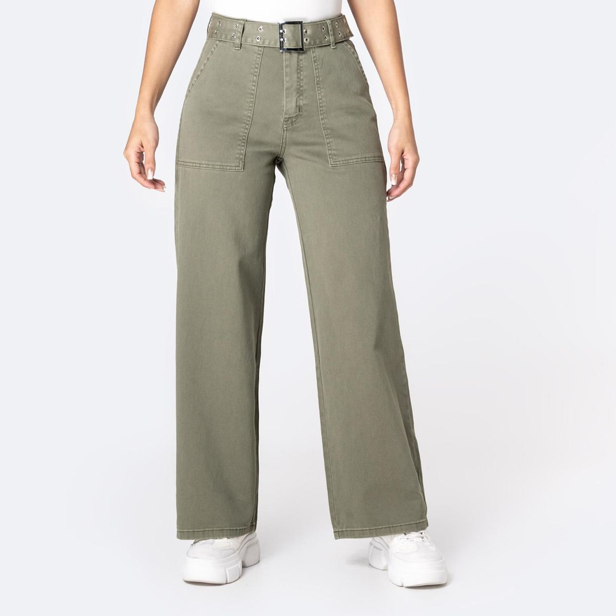 PIONIER - Pantalón Wide Leg Tiro Alto Mujer Pionier