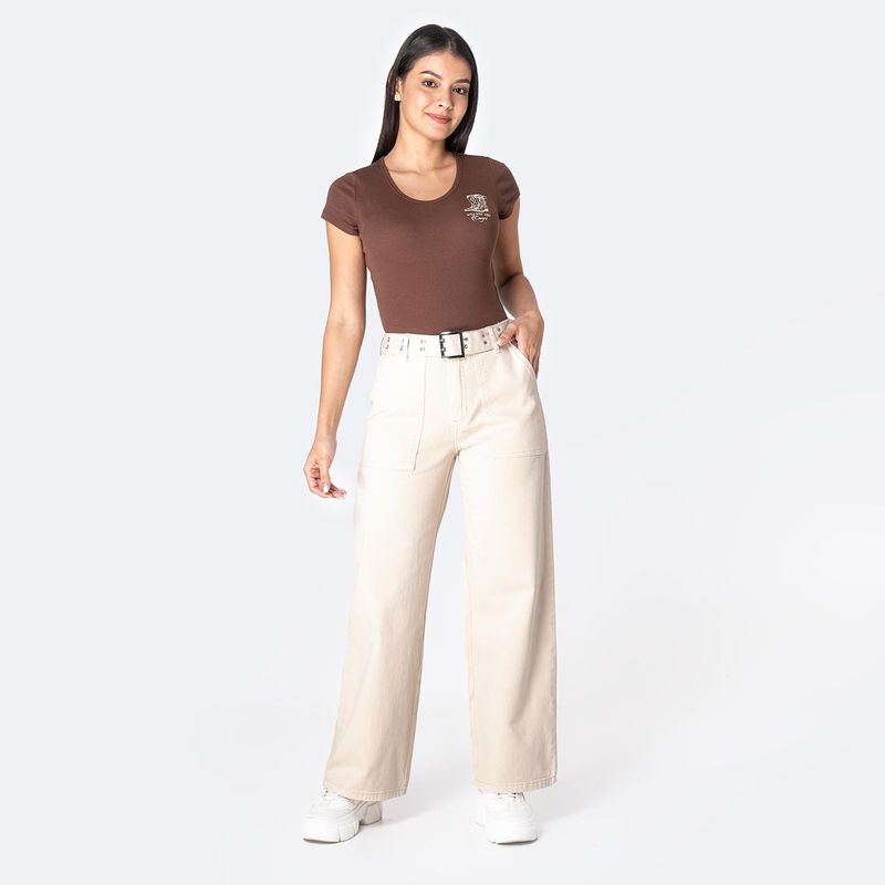 PIONIER - Pantalón Wide Leg Tiro Alto Mujer Pionier