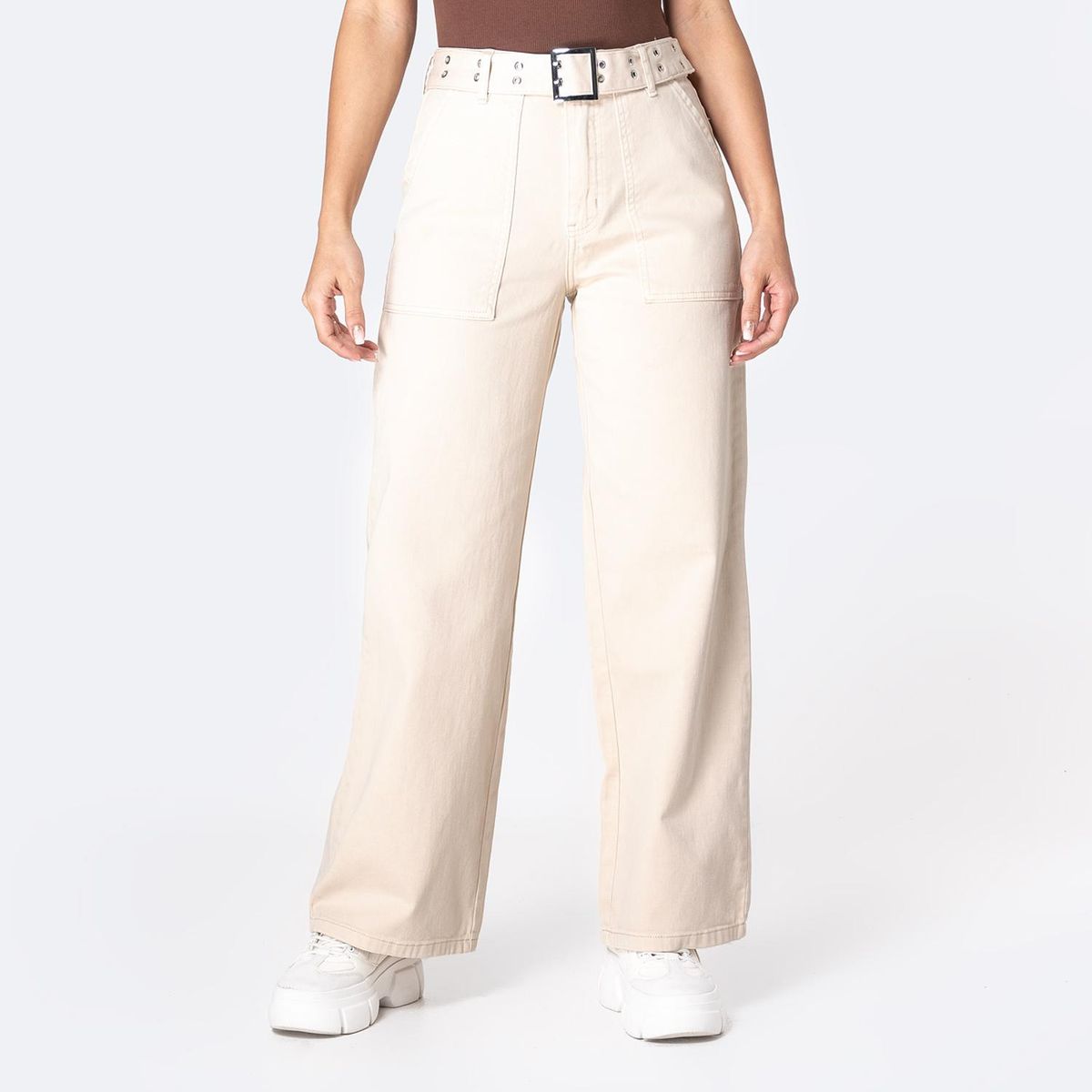 PIONIER - Pantalón Wide Leg Tiro Alto Mujer Pionier