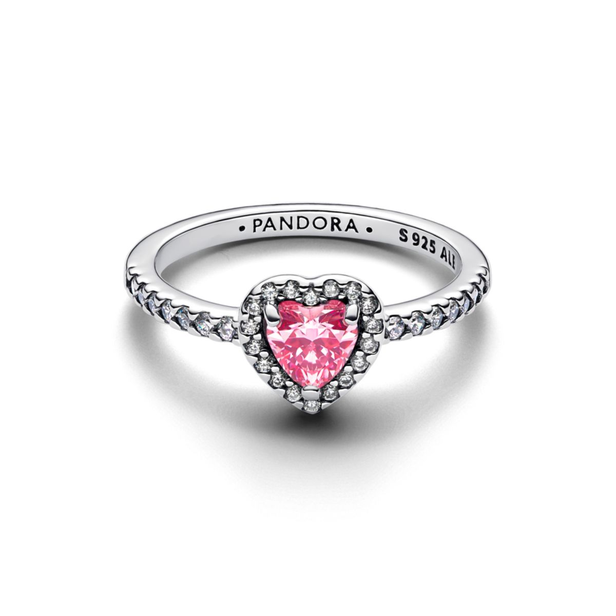 PANDORA - Anillo Corazón Rosa Elevado
