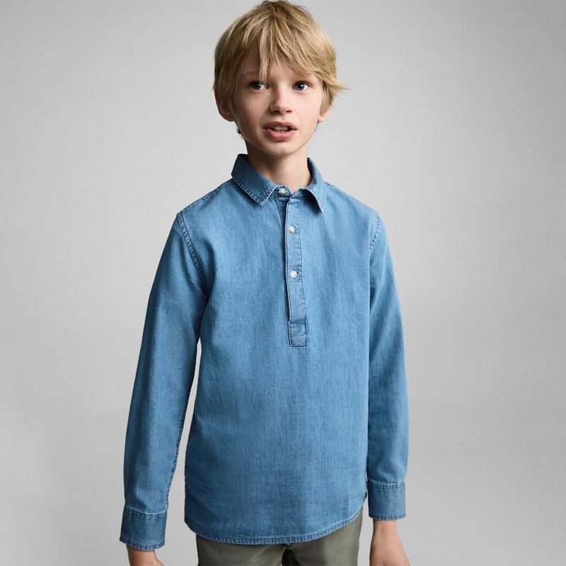 MANGO KIDS - Camisa Niño Algodón Mango Kids