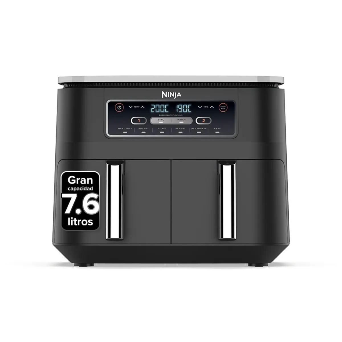 NINJA - Freidora De Aire Doble 6 En 1 De 7.6l Ninja.