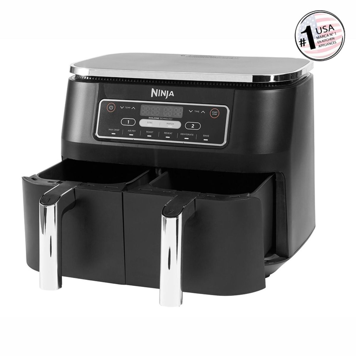 NINJA - Freidora De Aire Doble 6 En 1 De 7.6l Ninja.