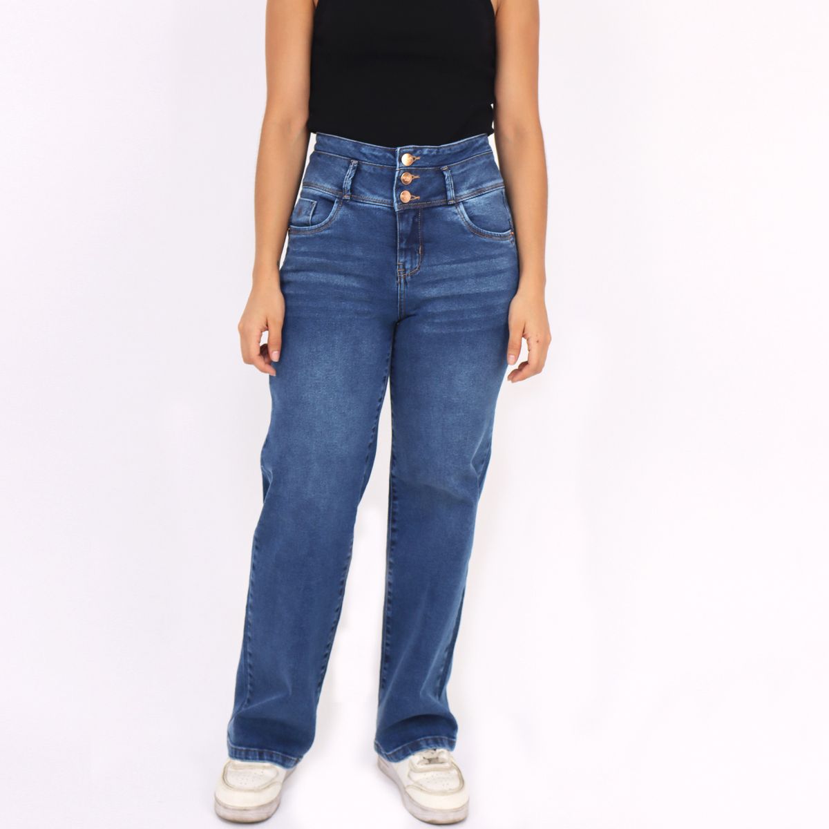 KAYRA POBLET - Jean Straight Tiro Alto Mujer Kayra Poblet