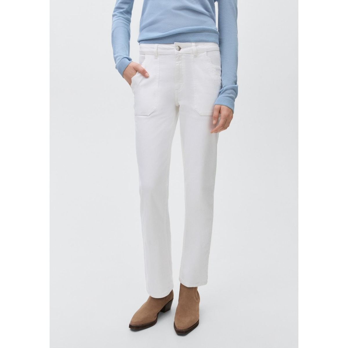 MANGO TEEN - Jean Slim Algodón Mujer Mango Teen