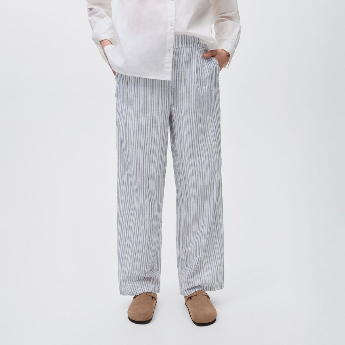 MANGO TEEN - Pantalón Straight 100% Algodón Mujer Mango Teen