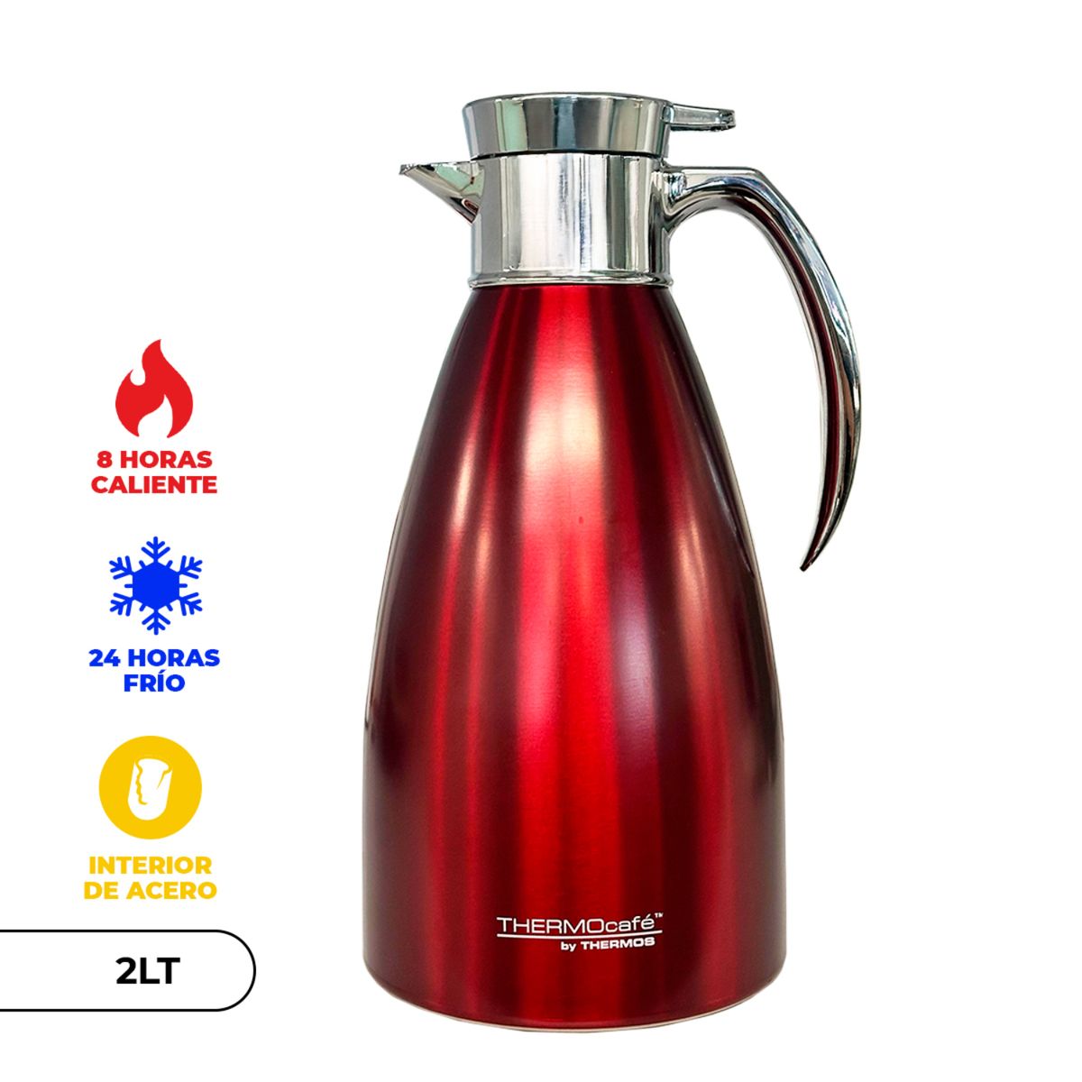 THERMOS - Jarra Térmica Velvet Acero Rojo 2 Lt