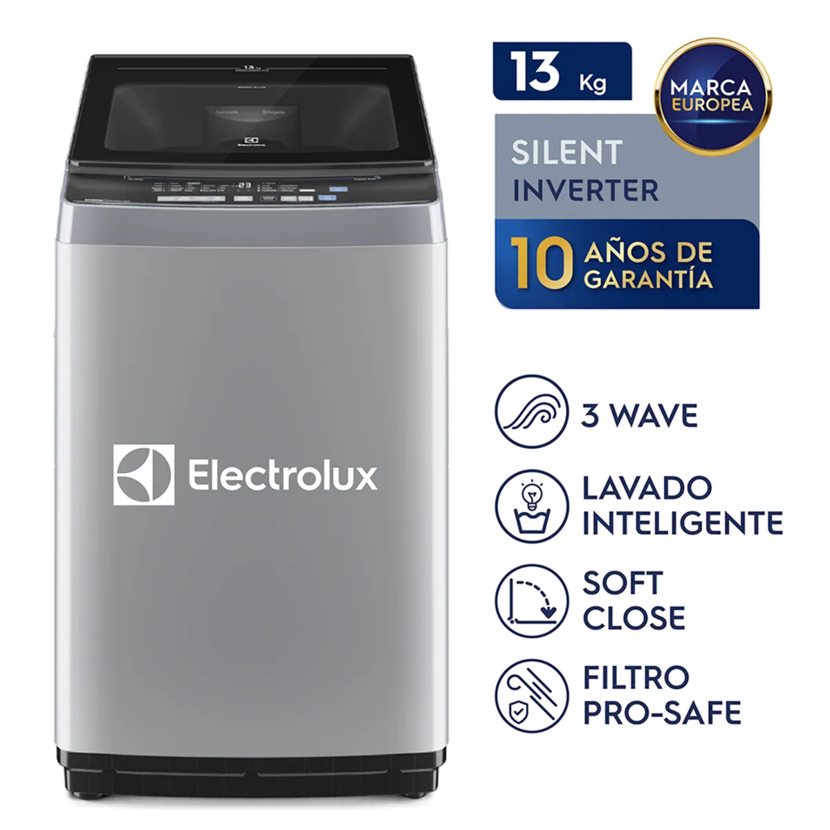 ELECTROLUX - Lavadora Inverter 13kg Gris EWIJ13F2XSYG