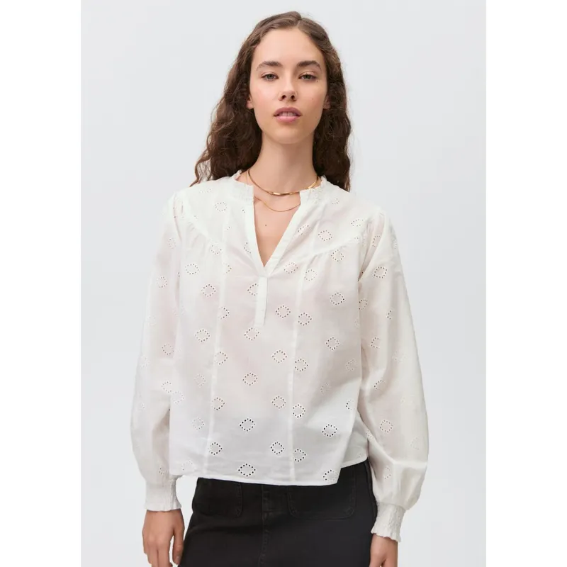 MANGO TEEN - Blusa Manga Larga 100% Algodón Mujer Mango Teen