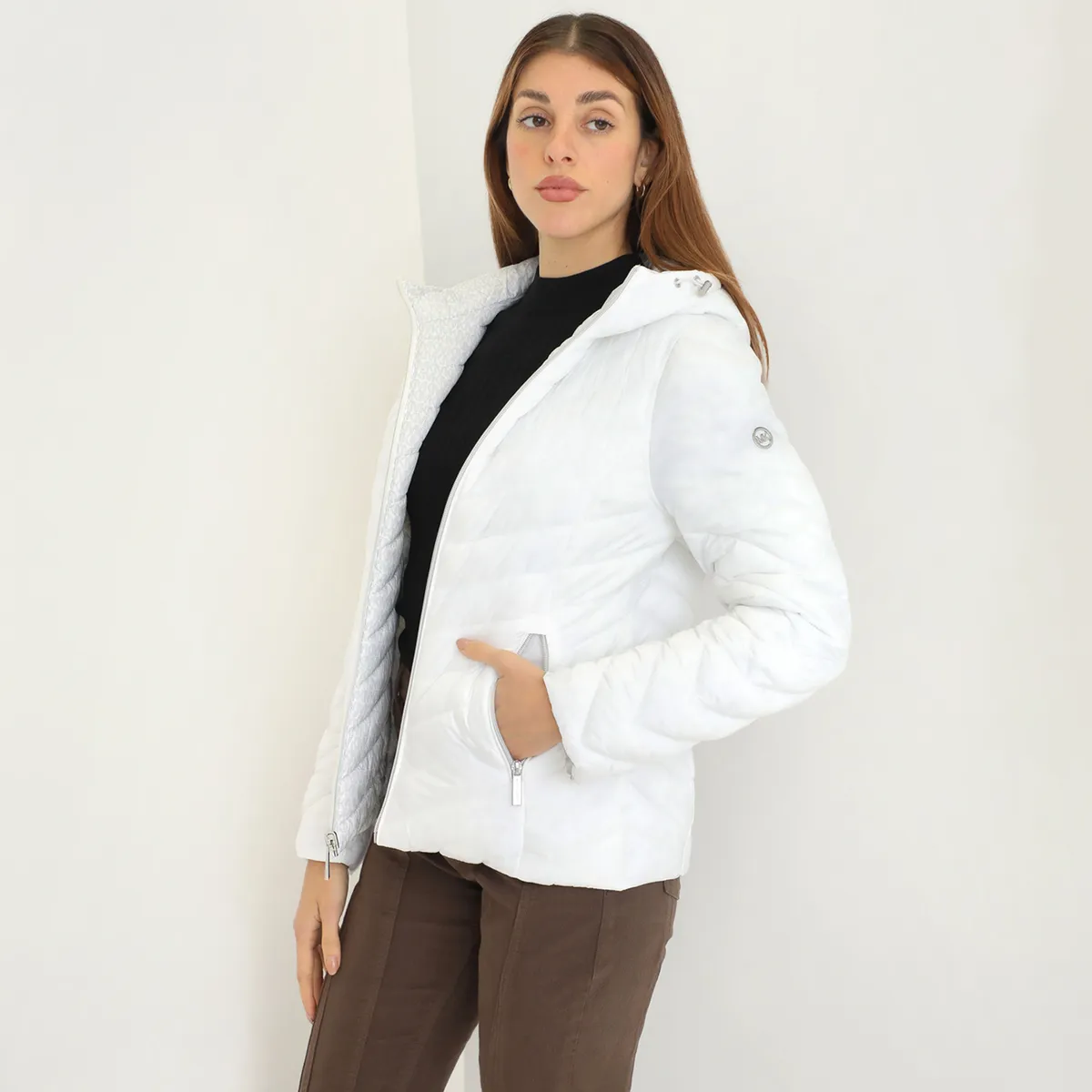 MICHAEL KORS - Casaca Impermeable Reversible Michael Kors