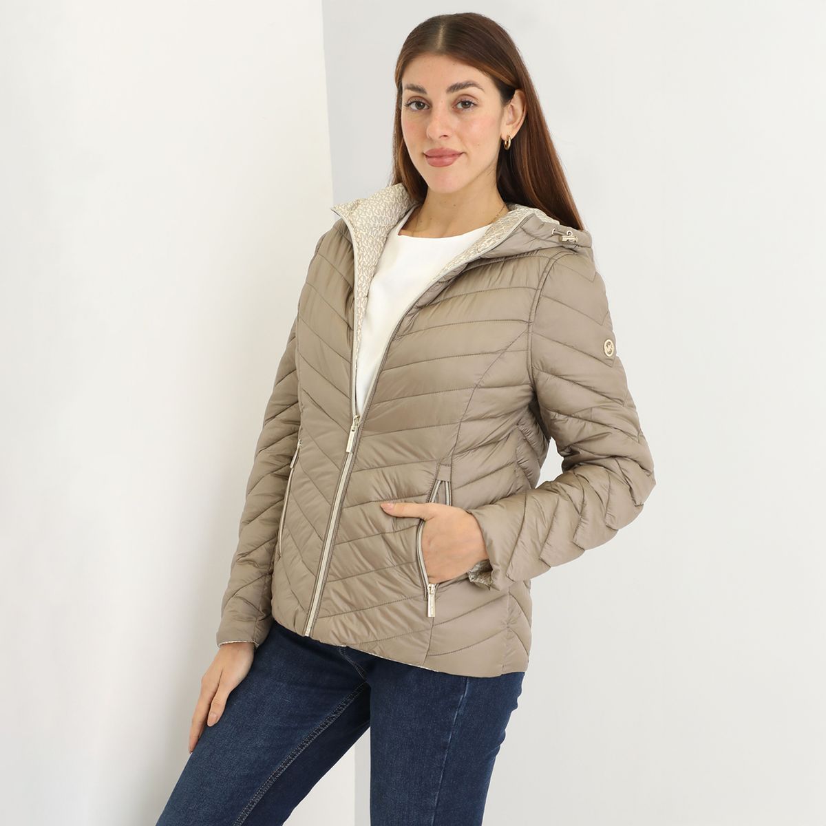 MICHAEL KORS - Casaca Impermeable Reversible Michael Kors