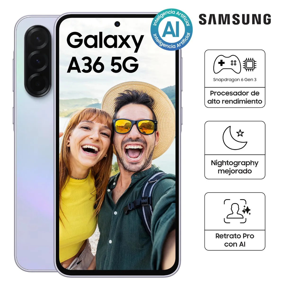 SAMSUNG - Galaxy A36 5g 128gb Light Violet