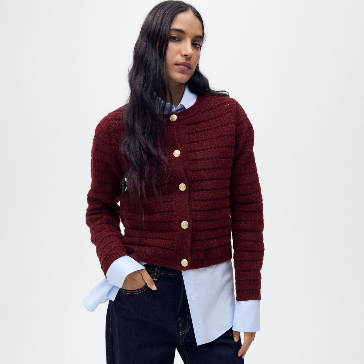 MANGO - Cardigan Casual Mujer Mango