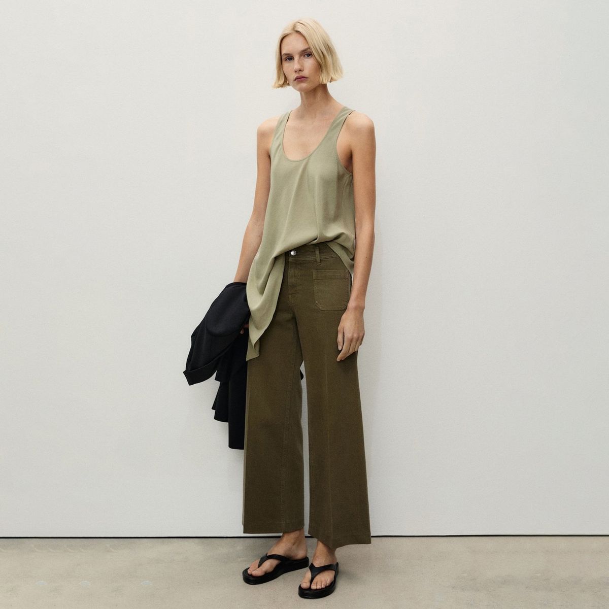 MANGO - Jean Wide Algodón Mujer Mango