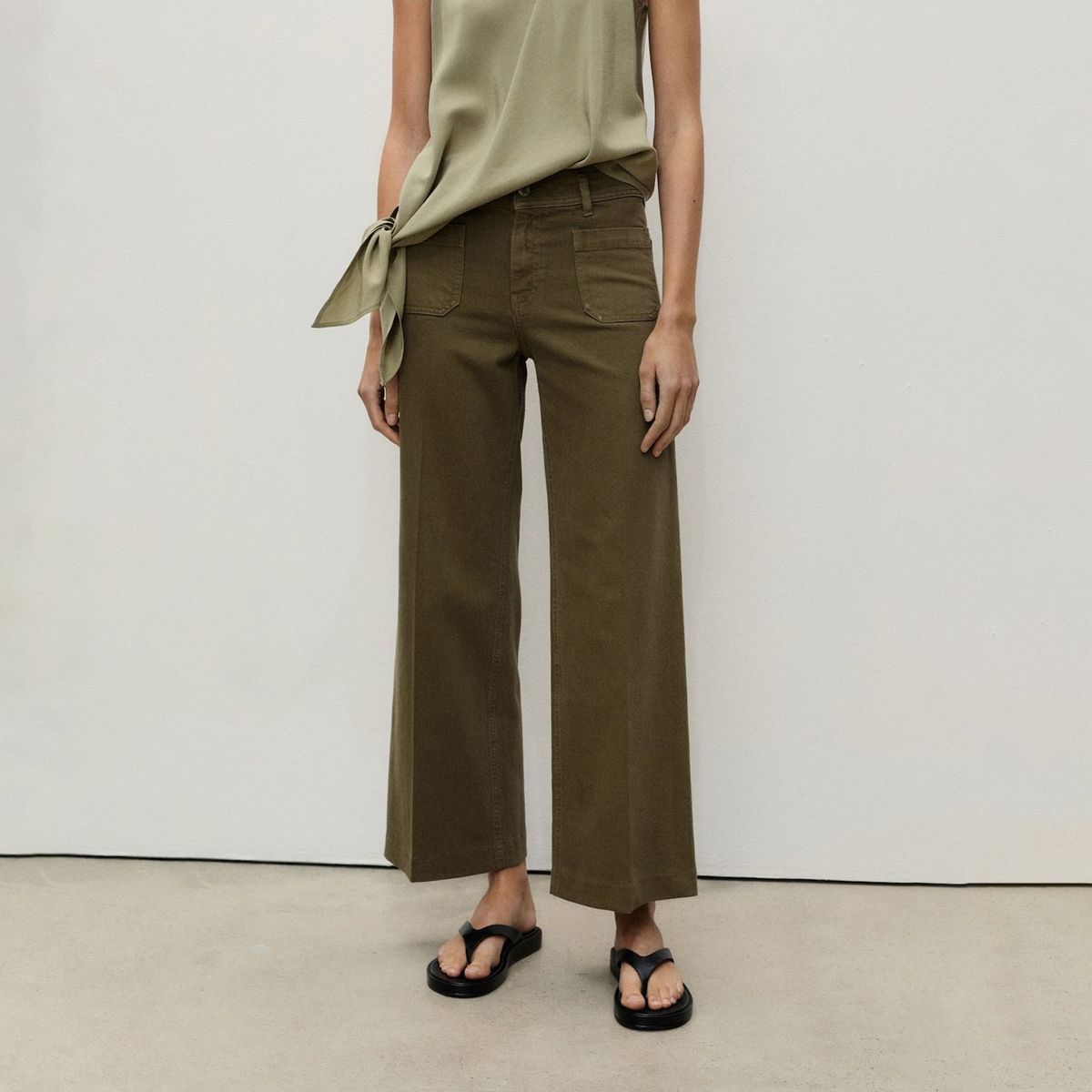 MANGO - Jean Wide Algodón Mujer Mango